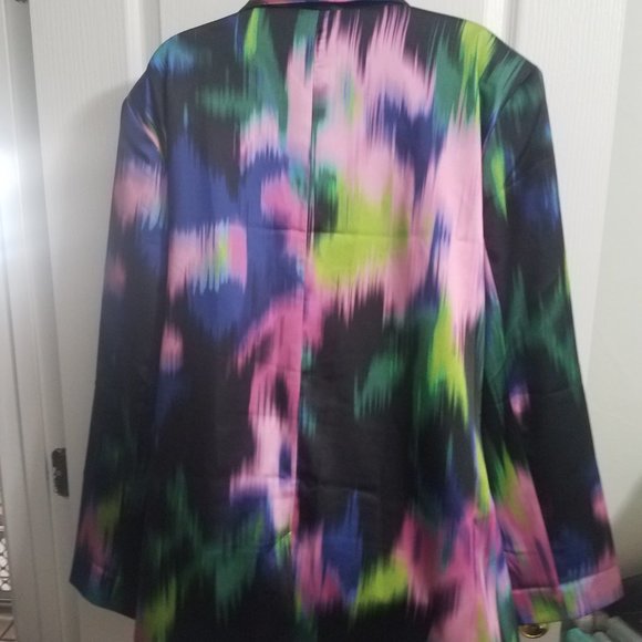 Nasty Gal Blazer Satin Printed Cinched Waist (US 18) NWT - Picture 4 of 6